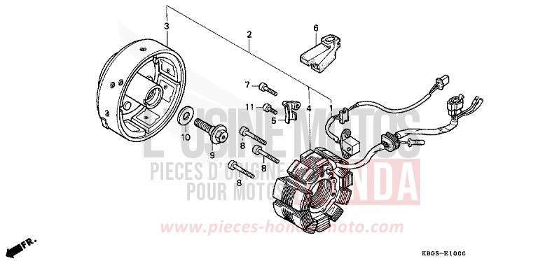 GENERATRICE de CB Two Fifty EMINENCE RED METALLIC (R227) de 1999